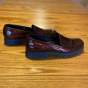 Donald Pliner patent-leather platform loafers